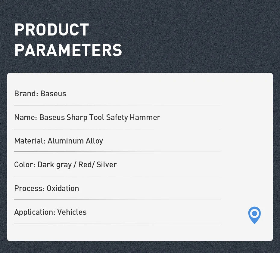 Car Safety Hammer – Window Breaker & Seatbelt Cutter