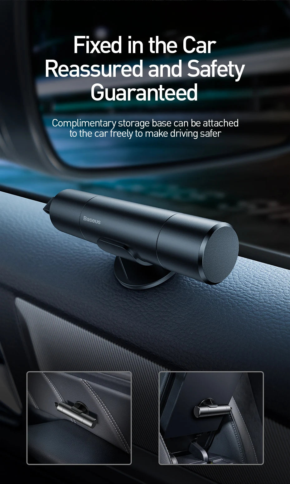 Car Safety Hammer – Window Breaker & Seatbelt Cutter