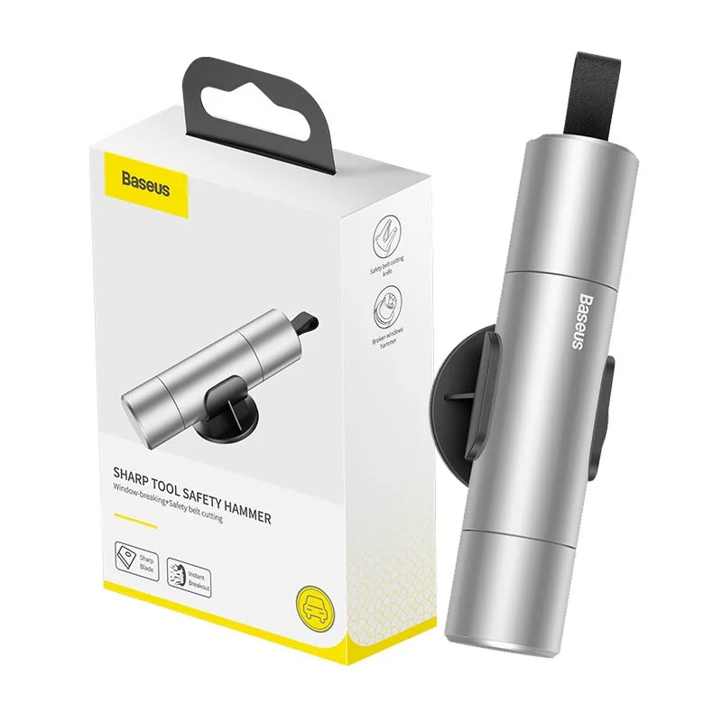 Car Safety Hammer – Window Breaker & Seatbelt Cutter