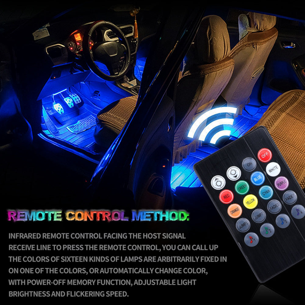 RGB LED Car Footwell Ambient Light Kit