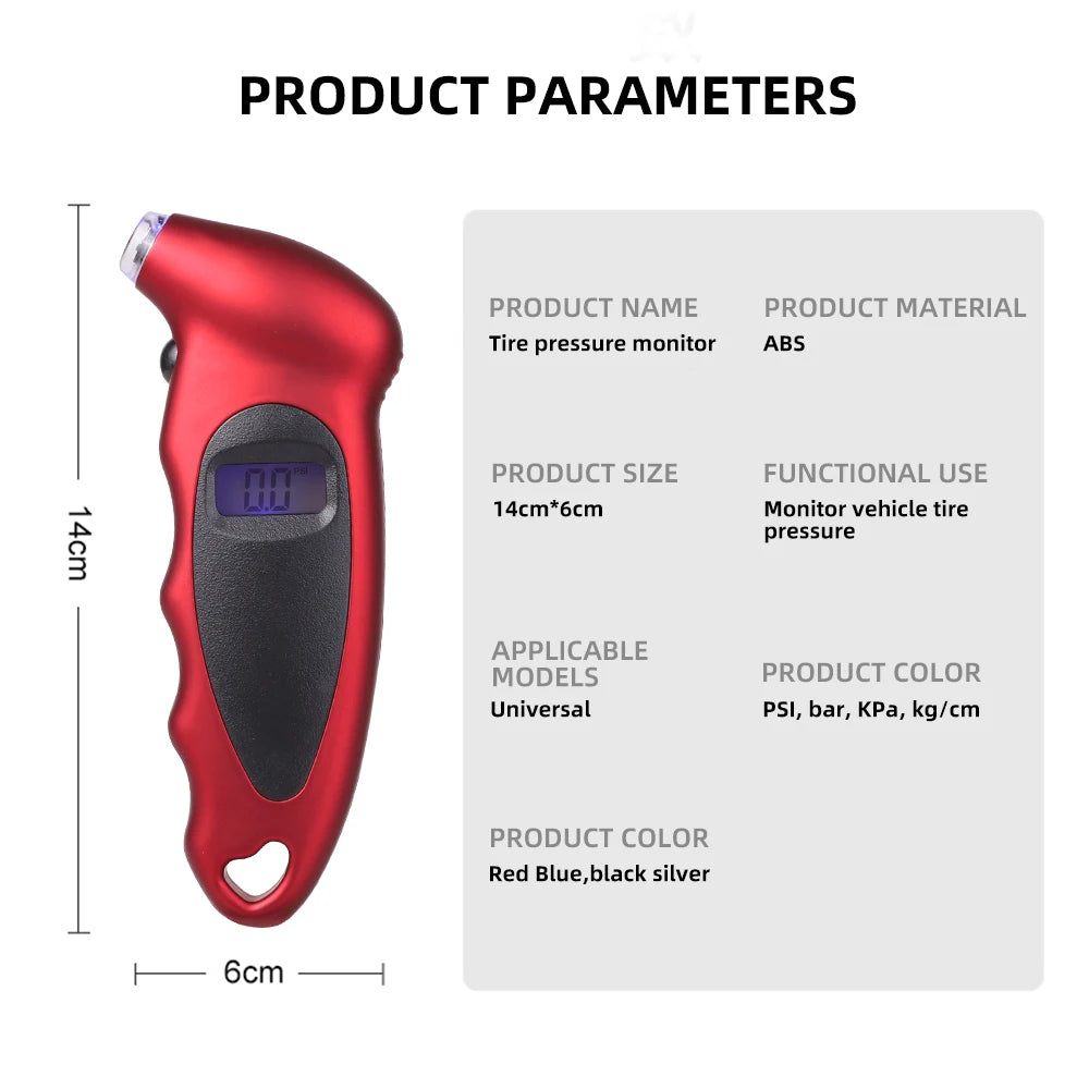Digital Tire Pressure Gauge – LCD Backlight