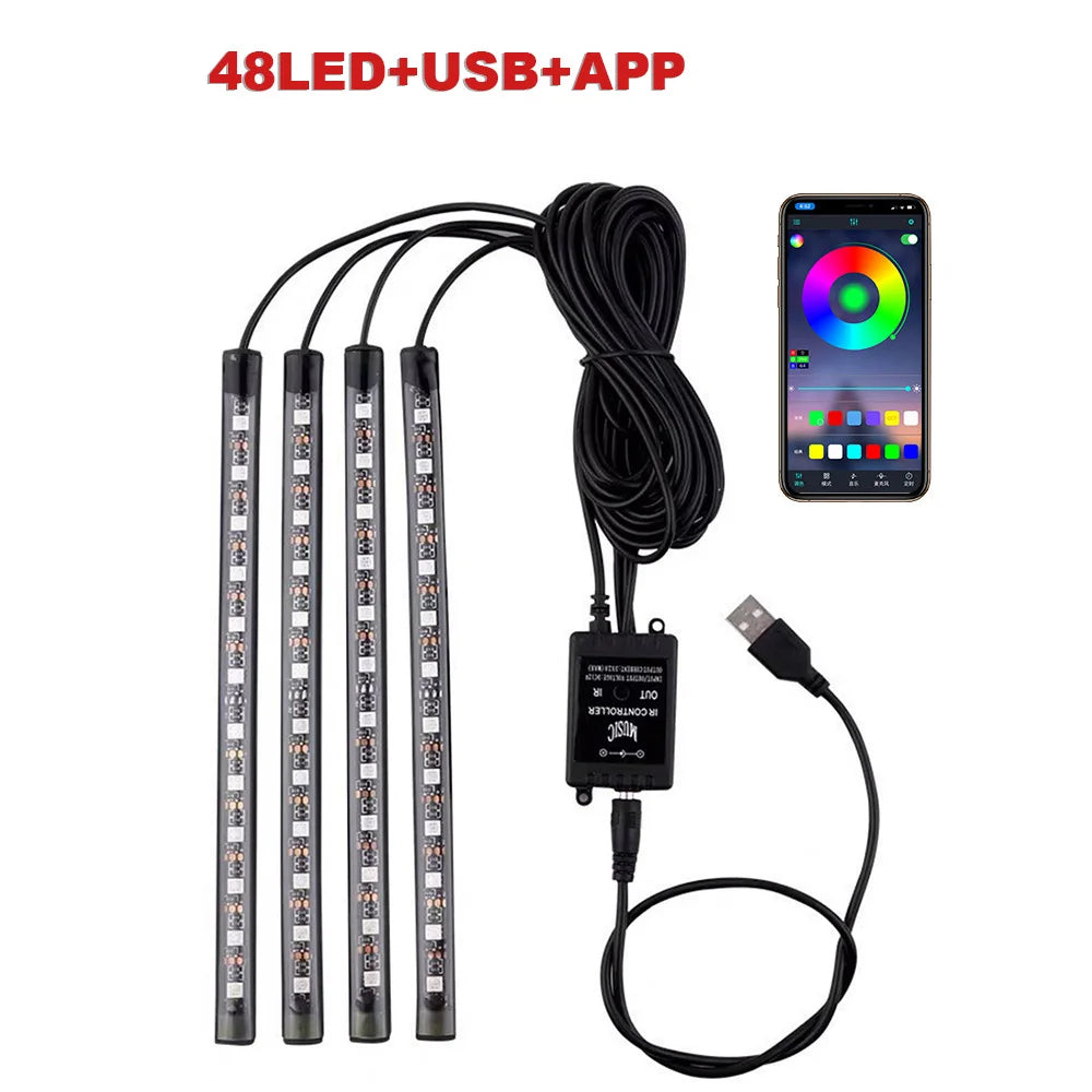 RGB LED Car Footwell Ambient Light Kit