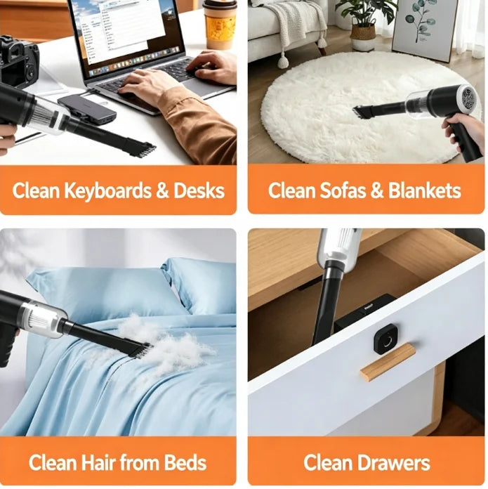 Cordless Mini Car Vacuum – 2-in-1 Vacuum & Blower
