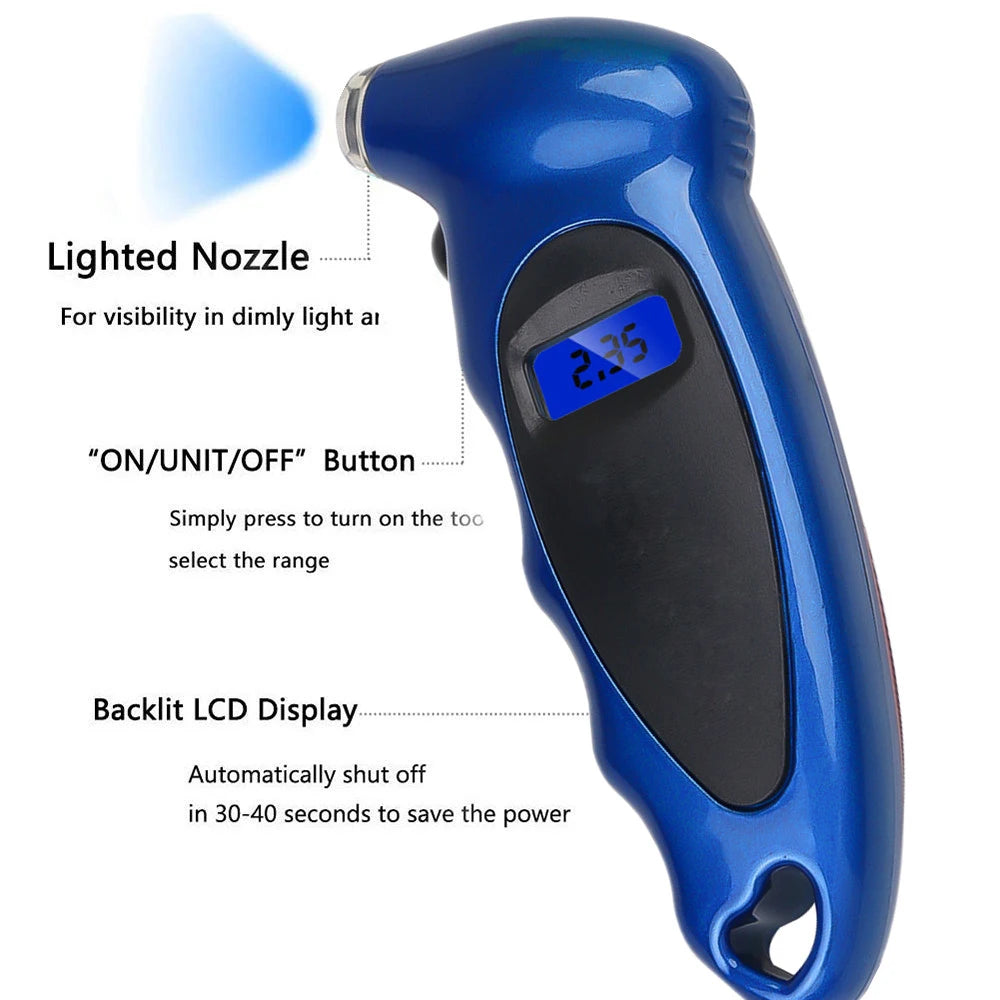Digital Tire Pressure Gauge – LCD Backlight