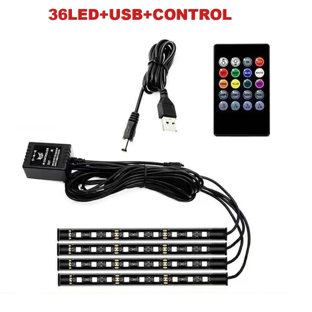 RGB LED Car Footwell Ambient Light Kit