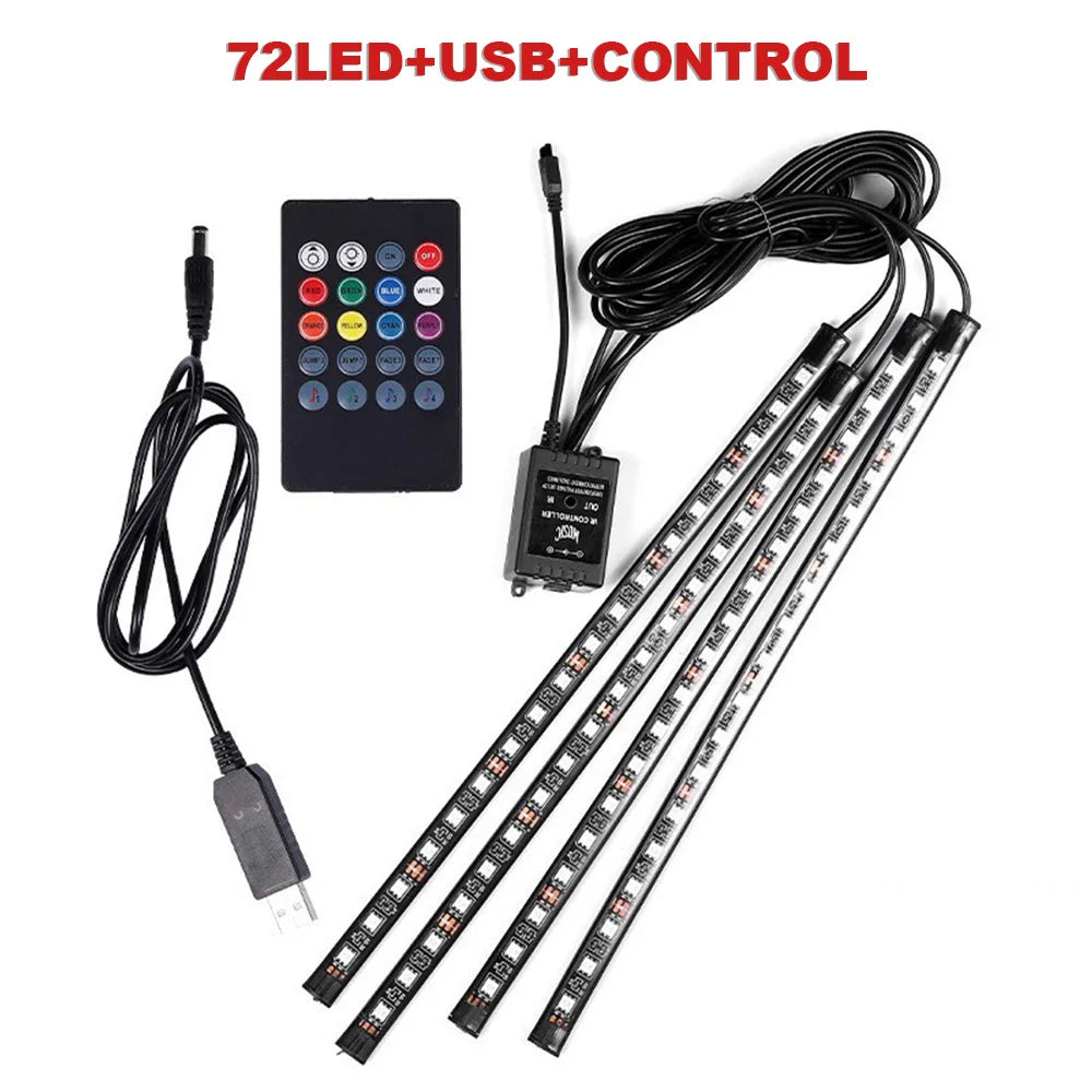 RGB LED Car Footwell Ambient Light Kit