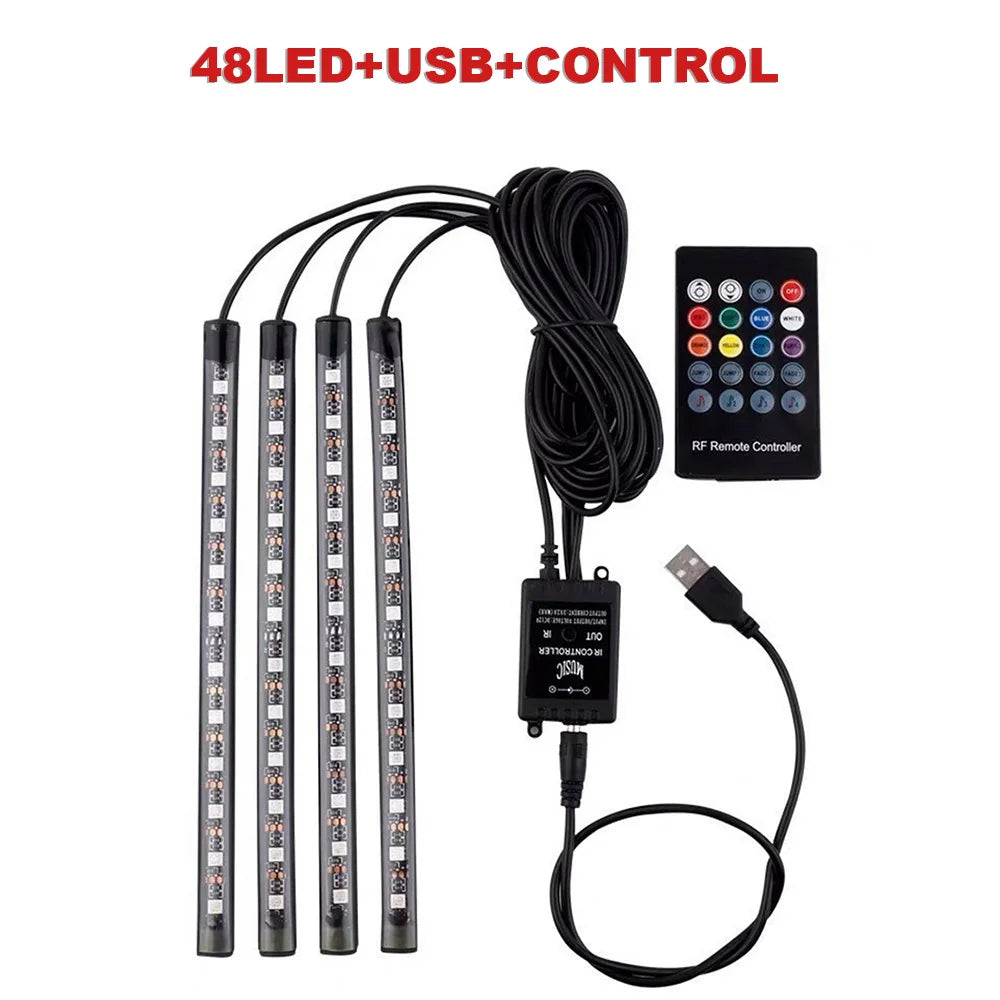 RGB LED Car Footwell Ambient Light Kit