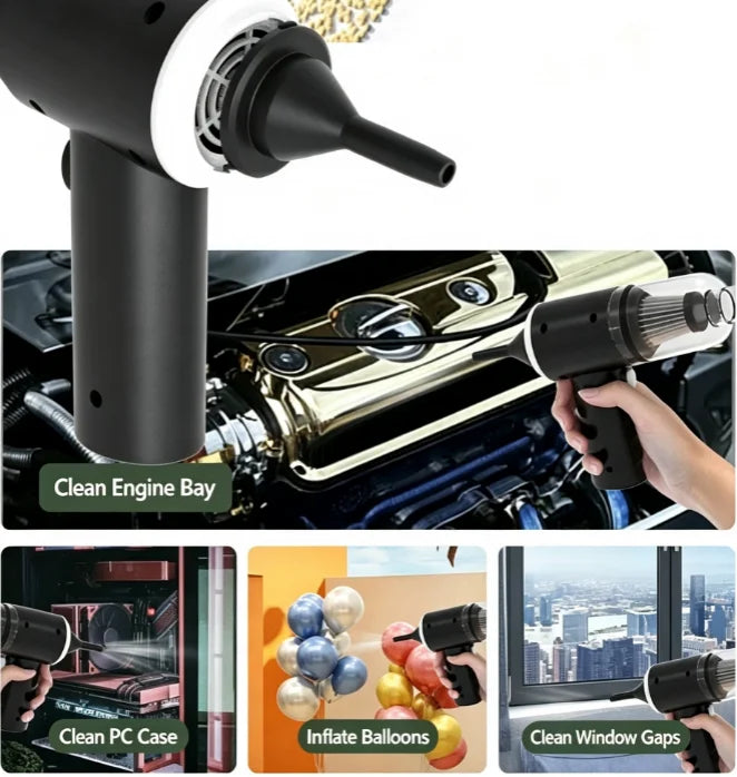 Cordless Mini Car Vacuum – 2-in-1 Vacuum & Blower