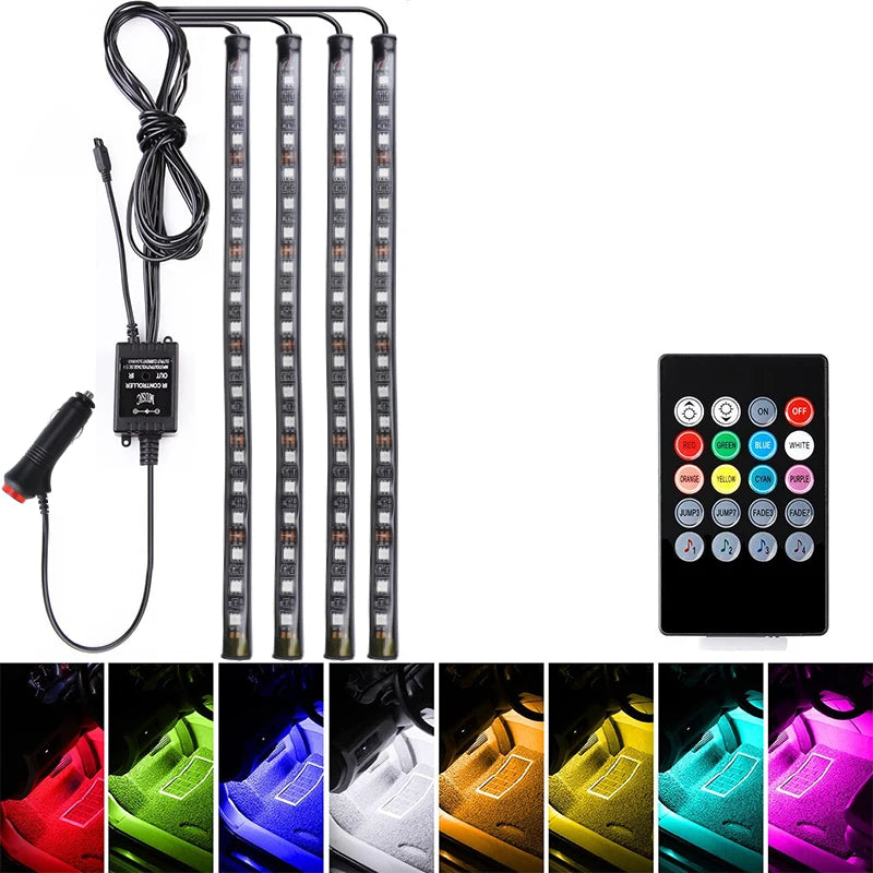 RGB LED Car Footwell Ambient Light Kit