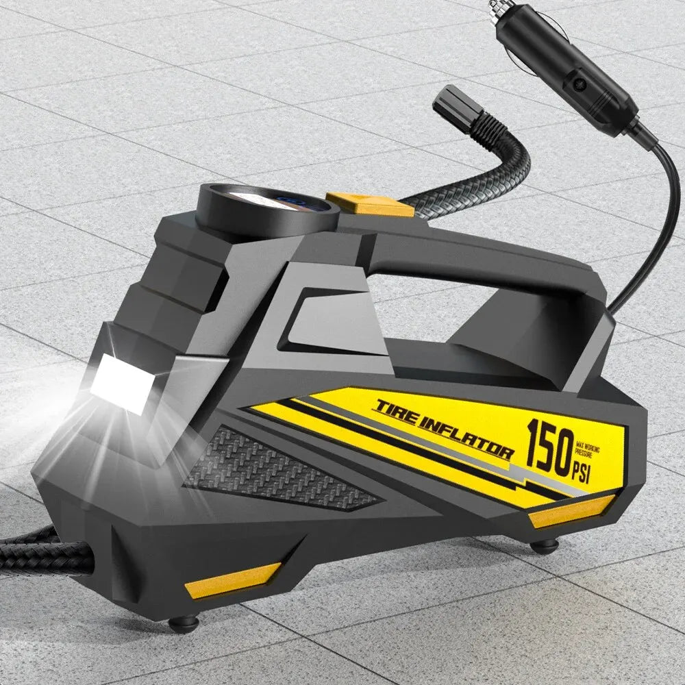 12V Corded Tire Inflator – Portable Air Compressor