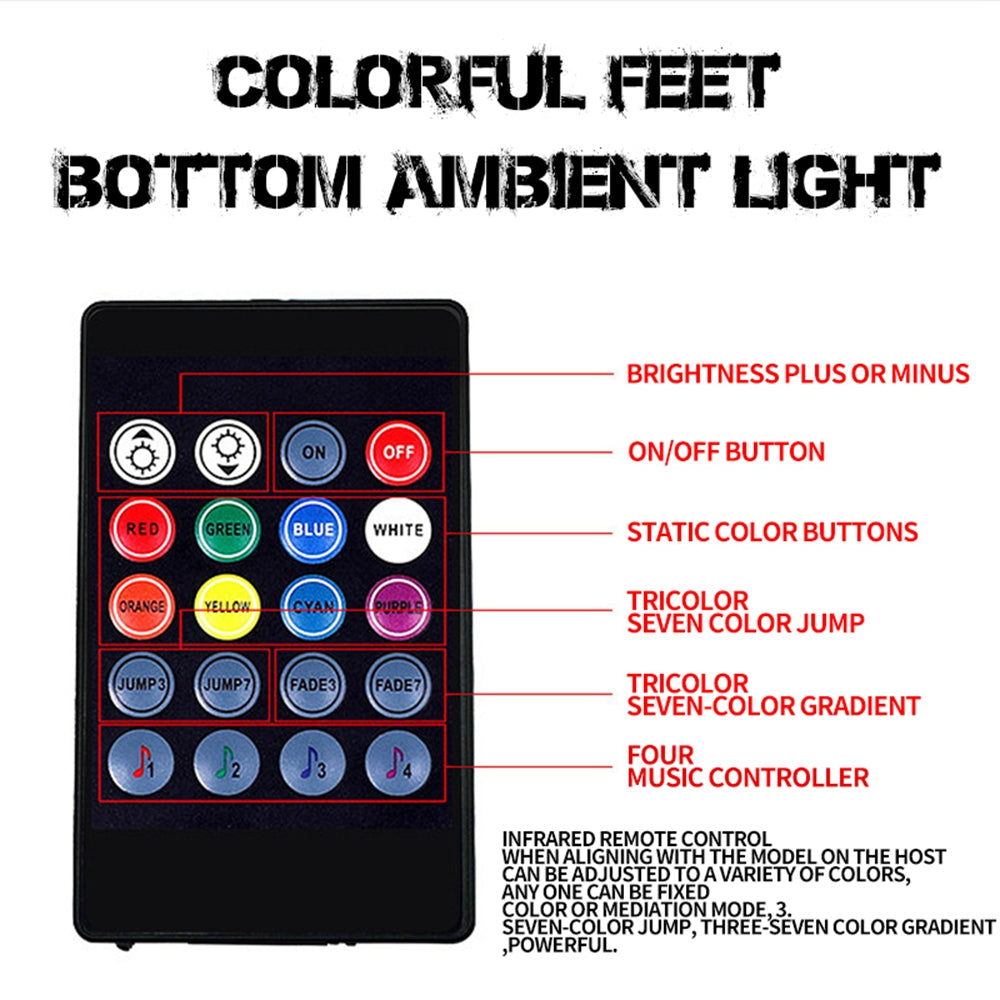 RGB LED Car Footwell Ambient Light Kit