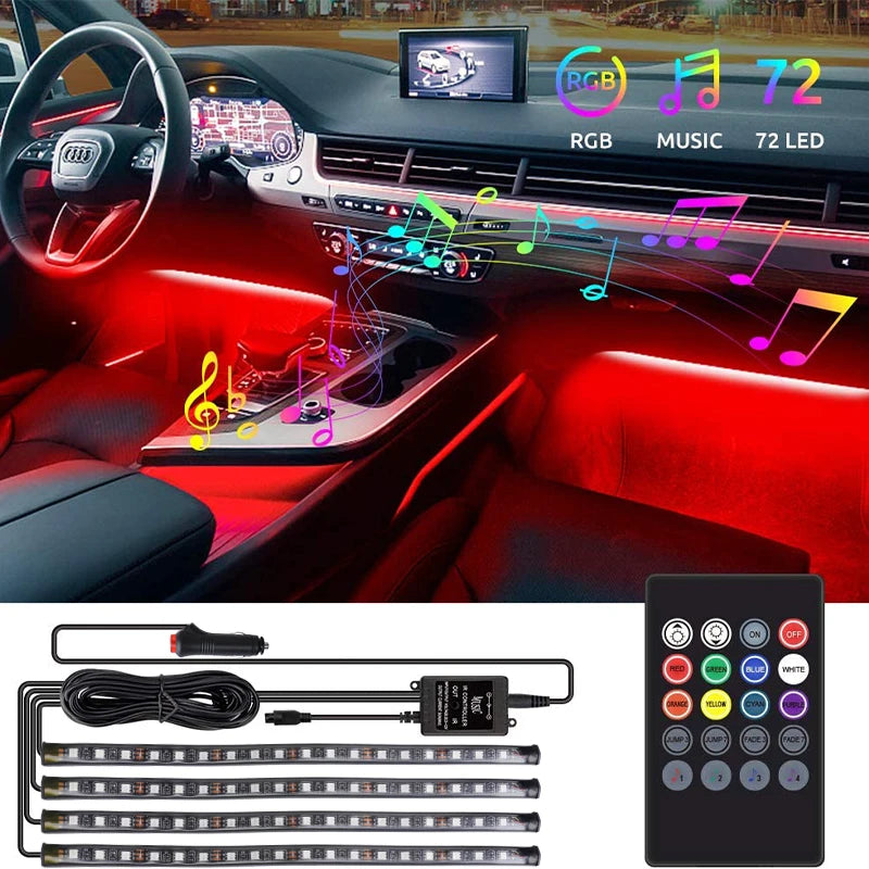 RGB LED Car Footwell Ambient Light Kit
