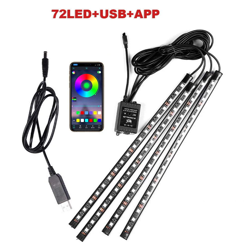 RGB LED Car Footwell Ambient Light Kit