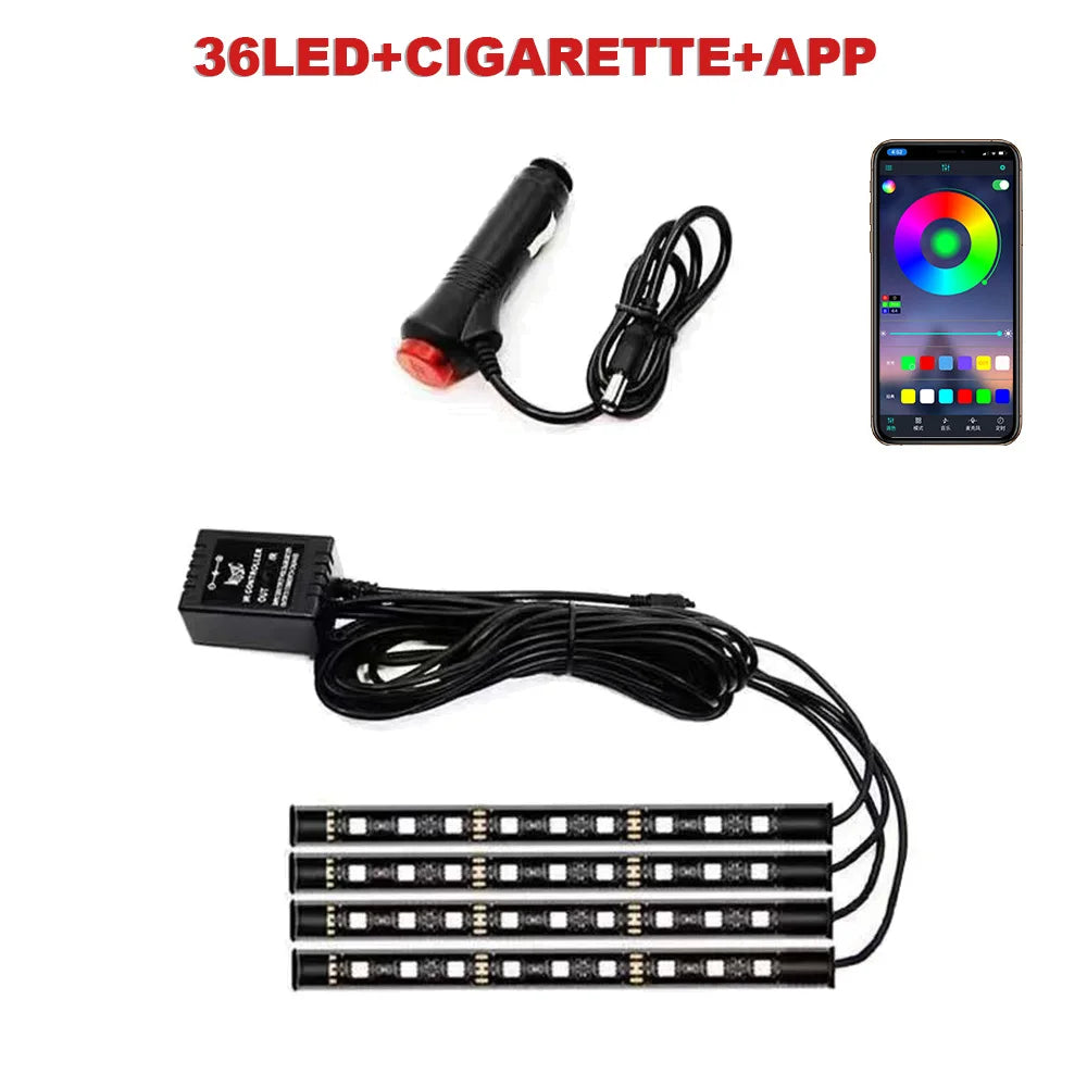 RGB LED Car Footwell Ambient Light Kit