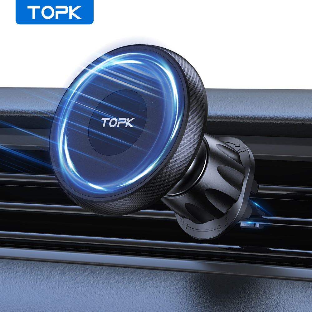 Magnetic Car Phone Mount – Metal Hook Vent Clip