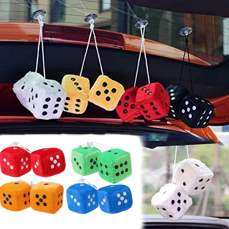 Plush Fuzzy Dice – Rearview Mirror Charms