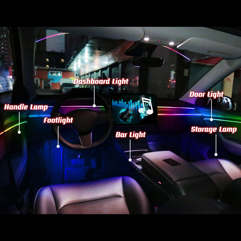 LED Car Interior Strip Lights – 64 Color RGB