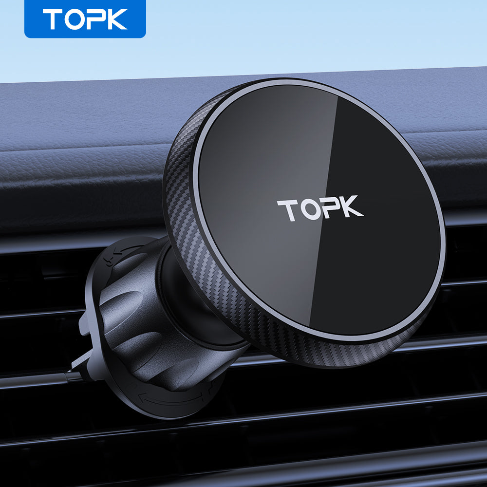 Magnetic Car Phone Mount – Metal Hook Vent Clip