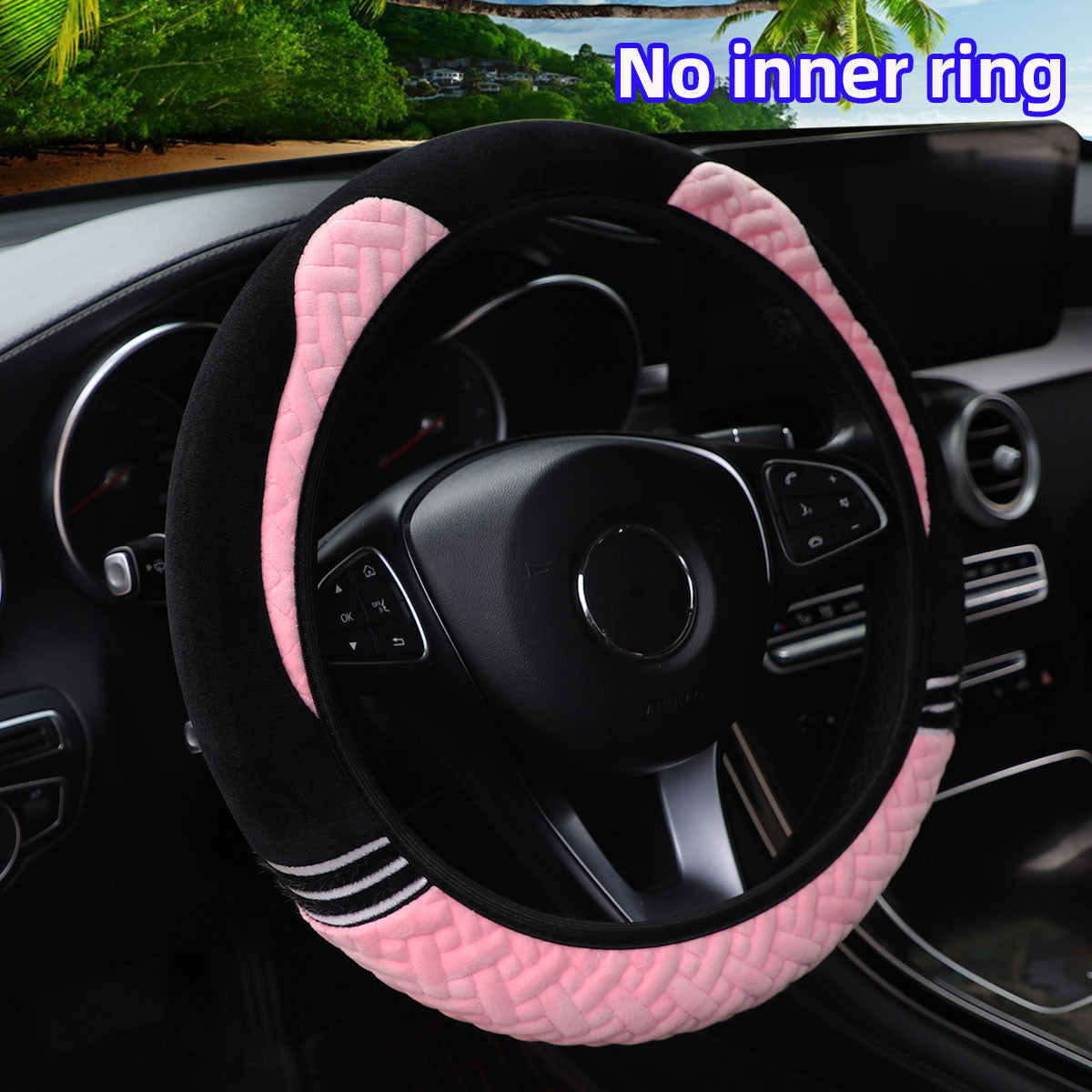 Plush Steering Wheel Cover – Cute Ear Design