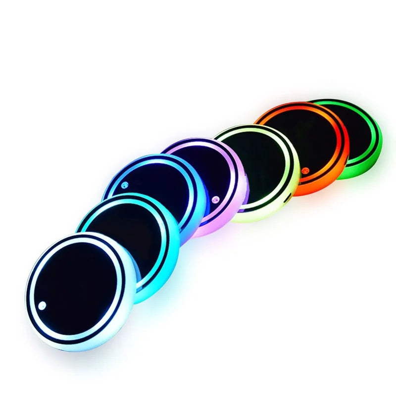 LED Cup Holder Coasters – 7 Color Glow