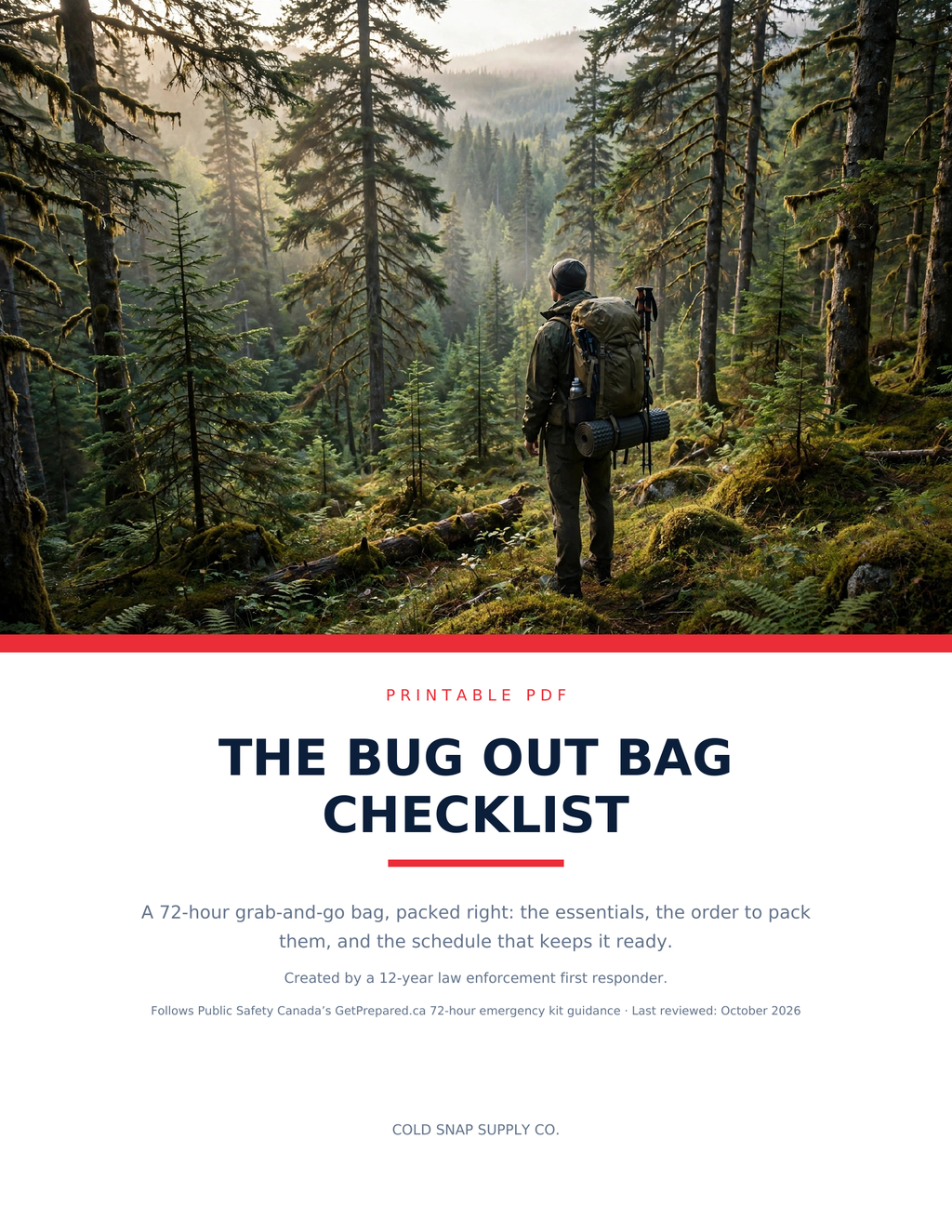 Bug Out Bag Checklist PDF