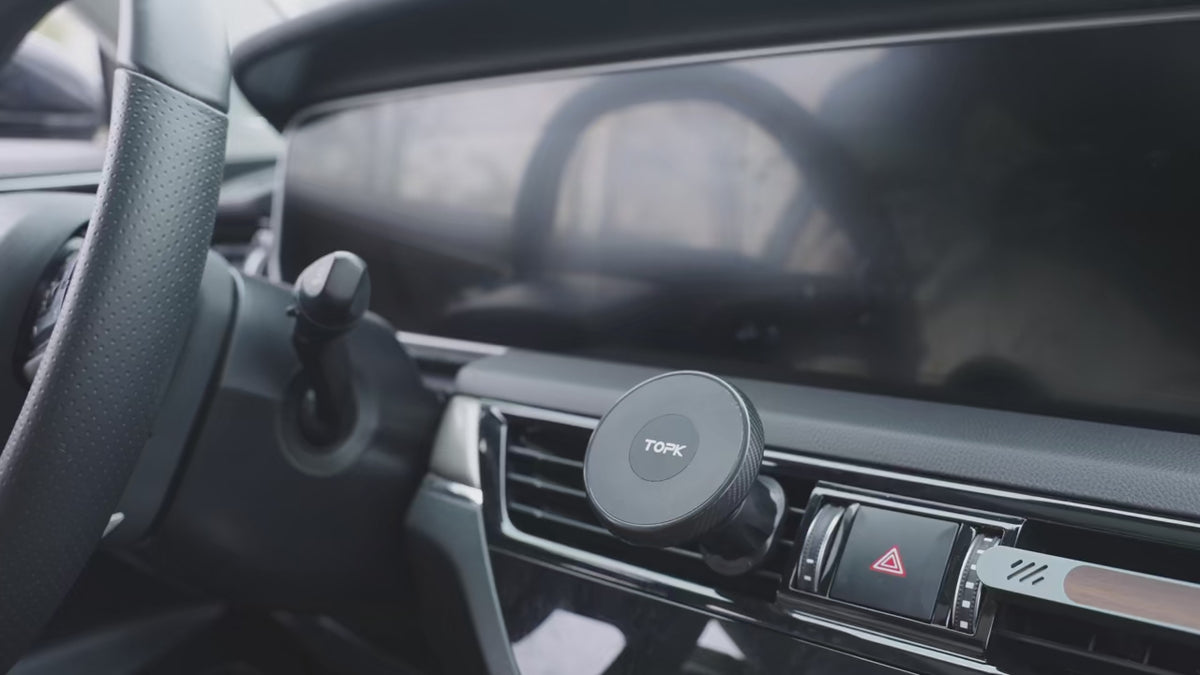 Magnetic Car Phone Mount – Metal Hook Vent Clip